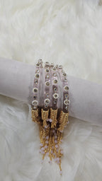 Joipuri hand work glass bangle with tassel premium quality - ALISHBA FASHION
