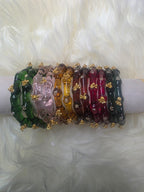 joipuri crystal kara with ghungur handwork premium bangle - ALISHBA FASHION