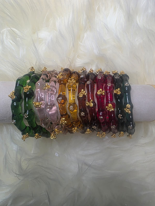 joipuri crystal kara with ghungur handwork premium bangle - ALISHBA FASHION