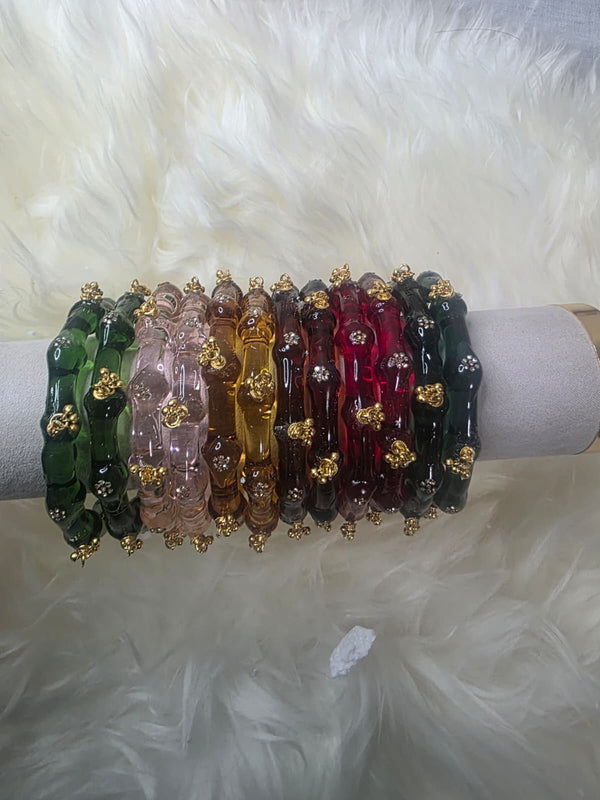 joipuri crystal kara with ghungur handwork premium bangle - ALISHBA FASHION