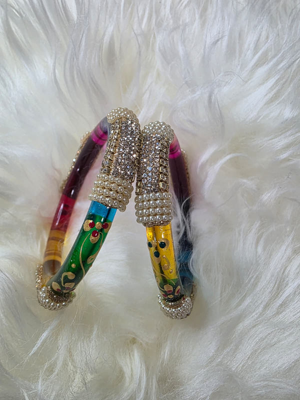 Joipuri hand work glass bangle premium quality - ALISHBA FASHION